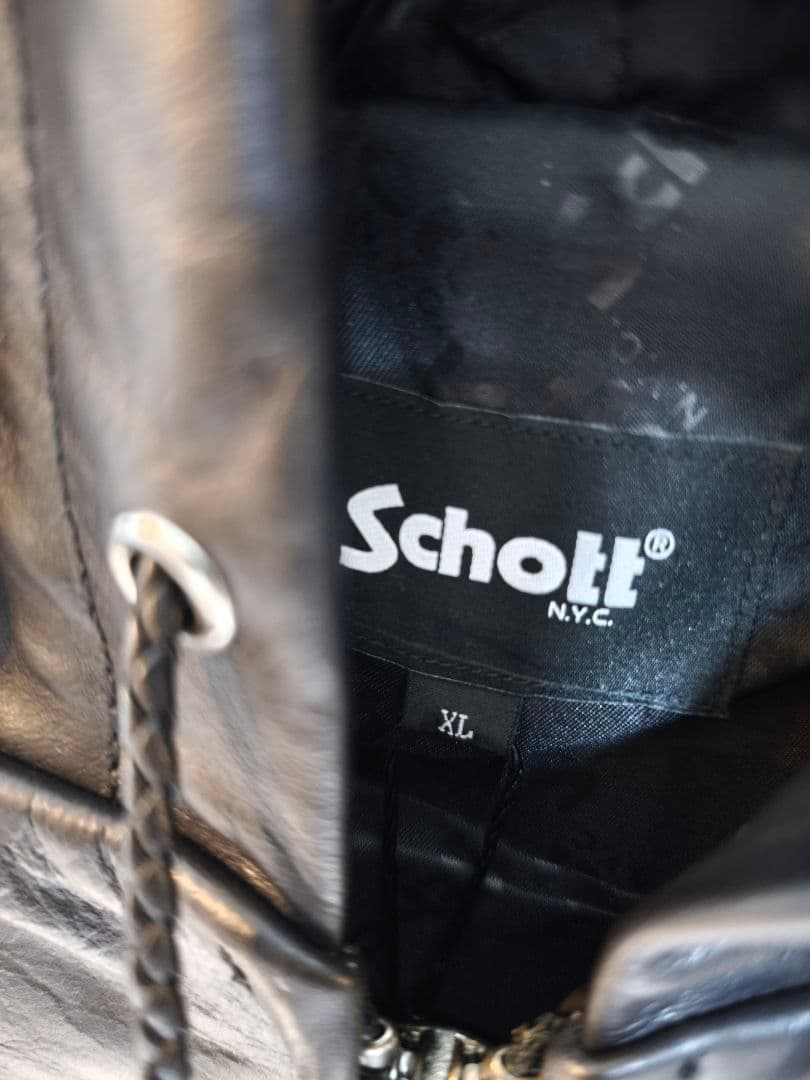 ジャケット・アウター Schott Leather Hooed Jacket \"Black\"