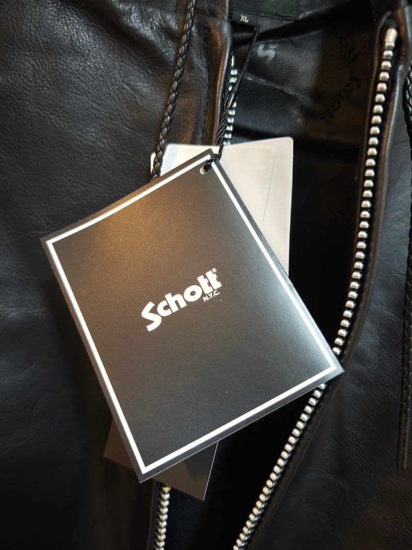 ジャケット・アウター Schott Leather Hooed Jacket \"Black\"