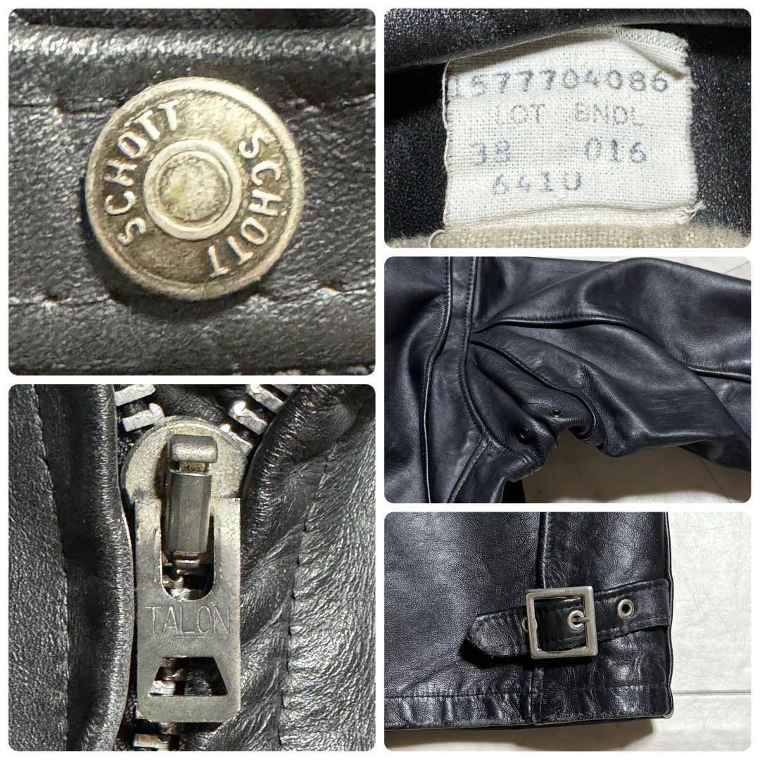 Schott 2way シングルライダースジャケット ボアライナー付き 38