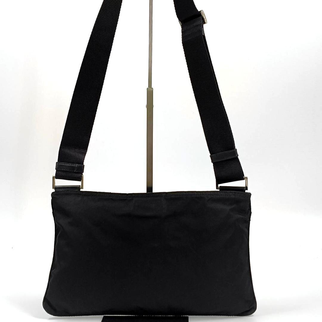 ✨希少✨プラダ ショルダーバッグ 三角ロゴ ナイロン レザー 白タグ 黒