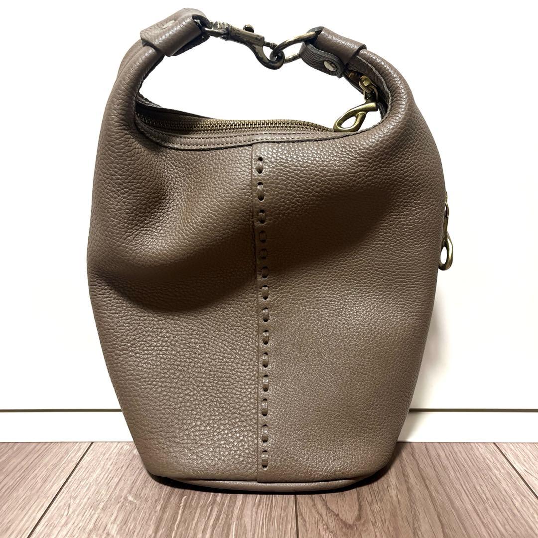 ◽️マヌー Keg pouch ケッグポーチ エルメス革 グレージュ・茶 - メルカリ