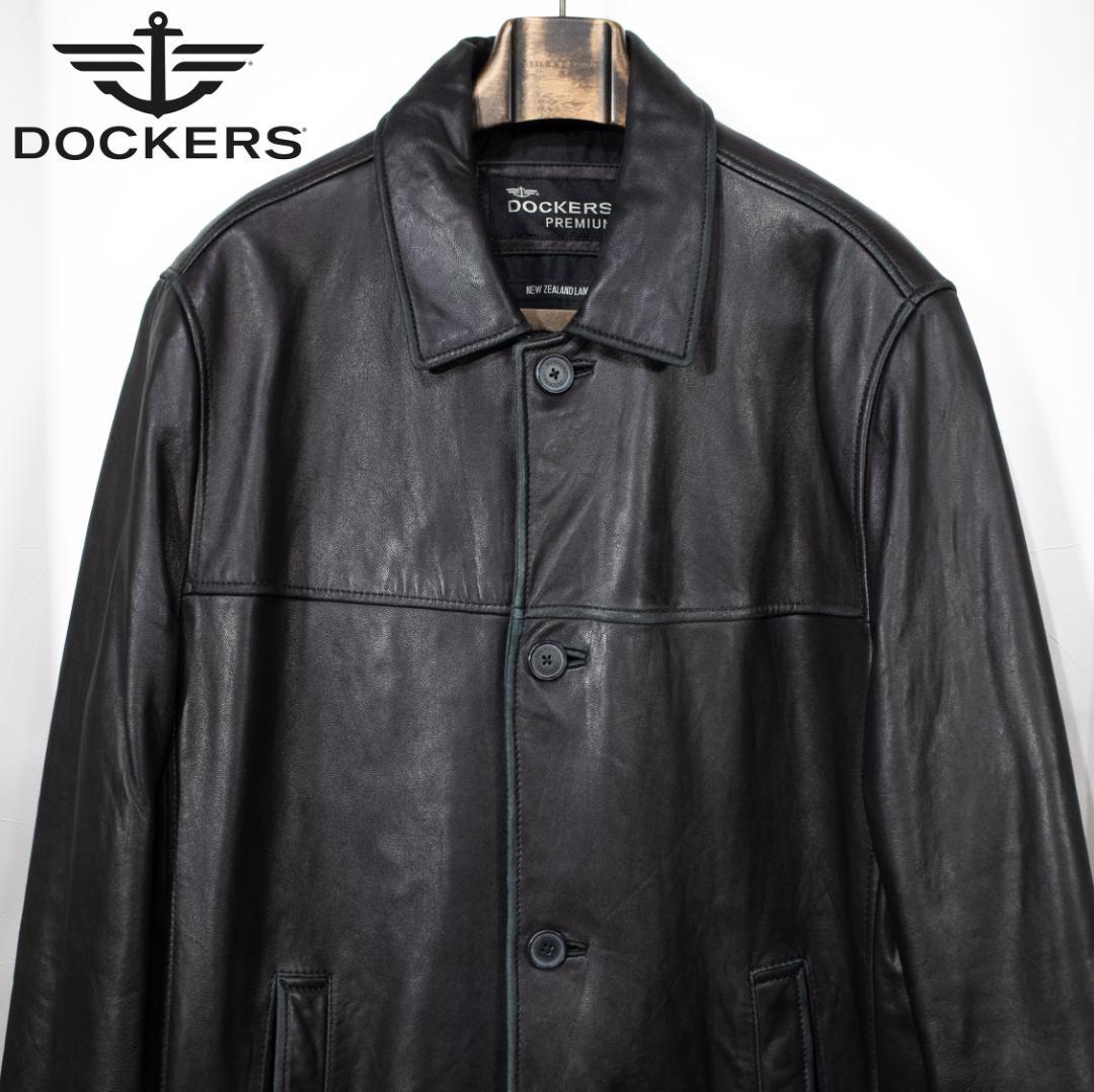00s Dockers Premium ラムレザー カーコート XL 黒 90s DOCKERS ドッカーズ 柔らかい ラム レザー ジャケット 黒 XLT