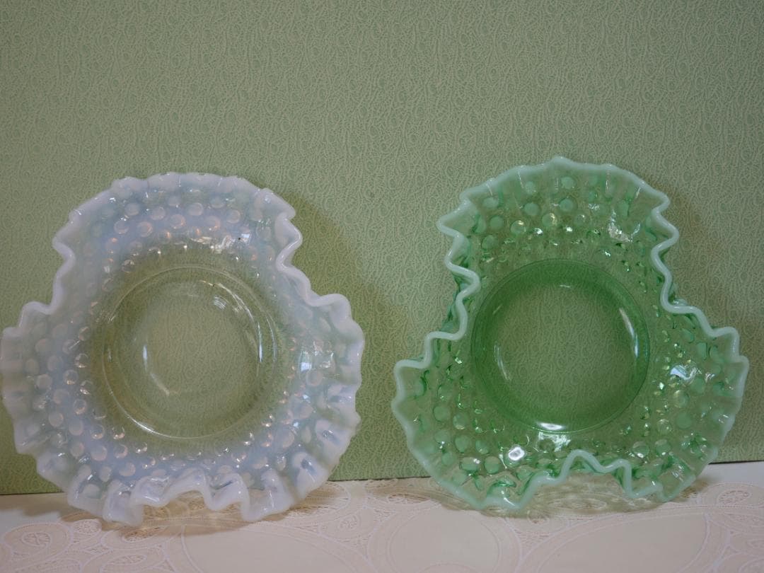 フェントン1940年 稀少 グリーンオパールセントホブネイル ウラン