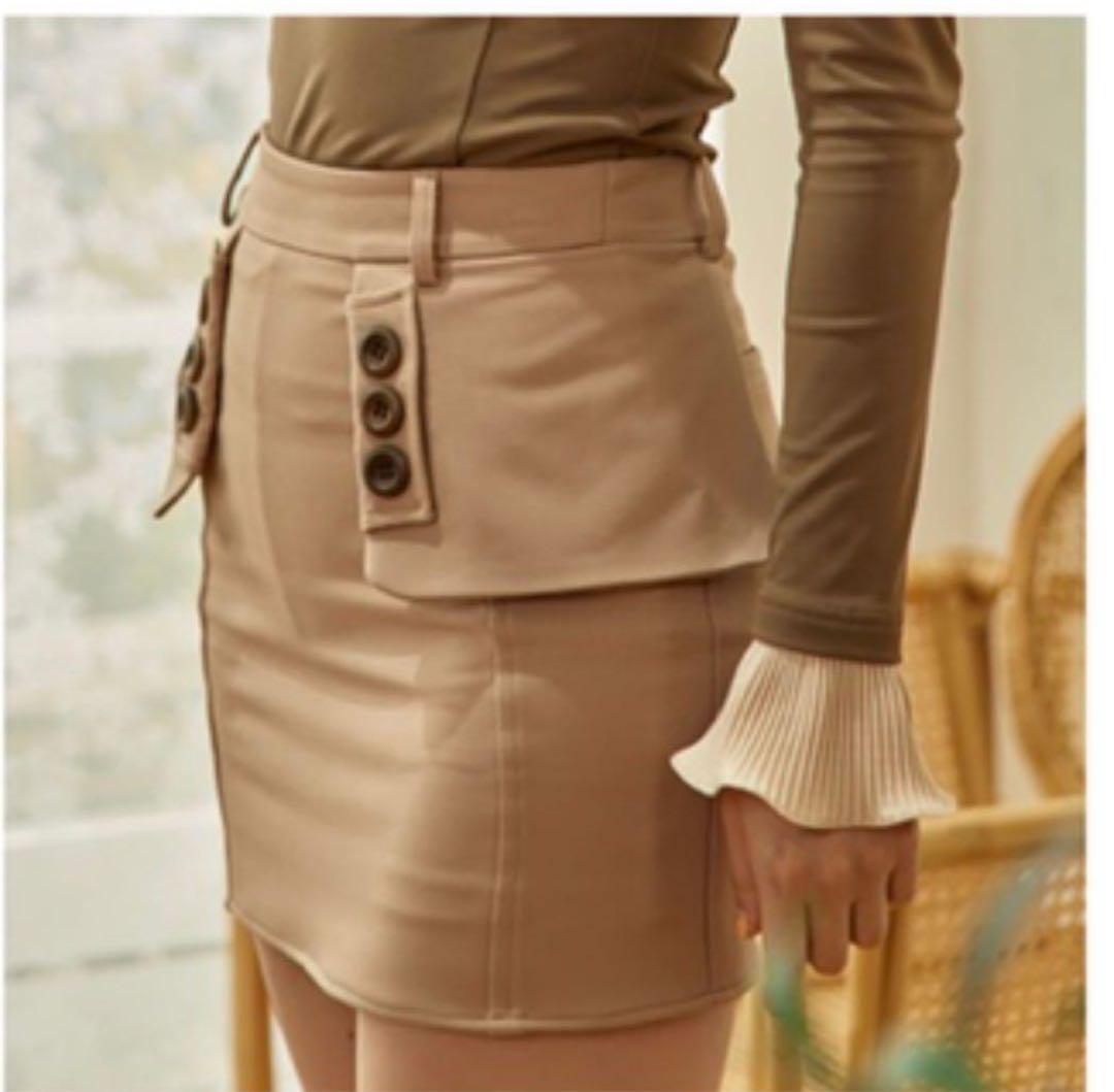 韓国ゴルフウェア J.JANE フラップHラインスカート&プリーツカフスT