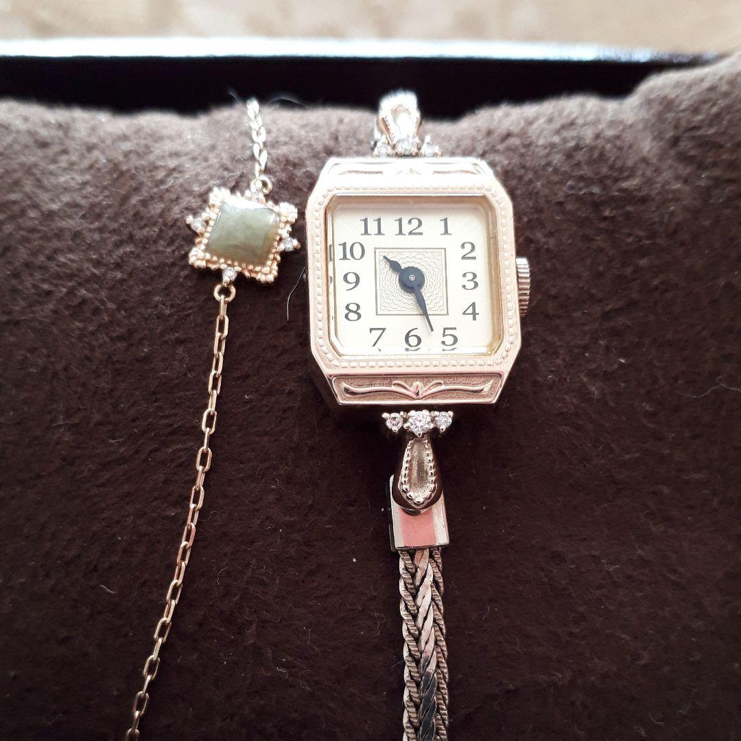 ageteクラシックk10.時計 agete/アガット】 クラシック 腕時計 K10ゴールド/GP/シェル