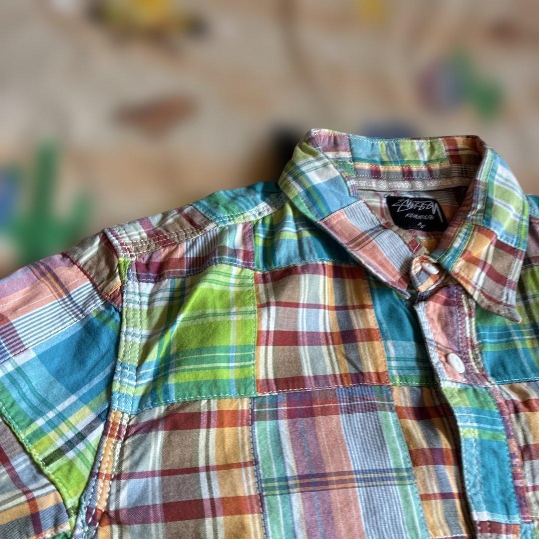 Stussy パッチワーク チェック柄 長袖シャツ S - メルカリ