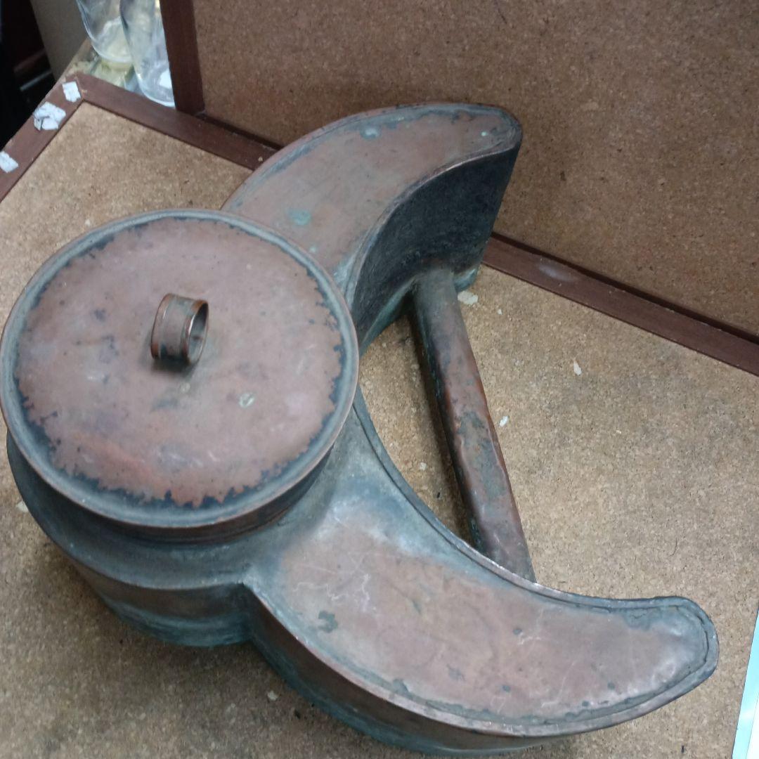 4483）燗銅壺（かんどうこ）丸型火鉢用 大型 現状漏れあり