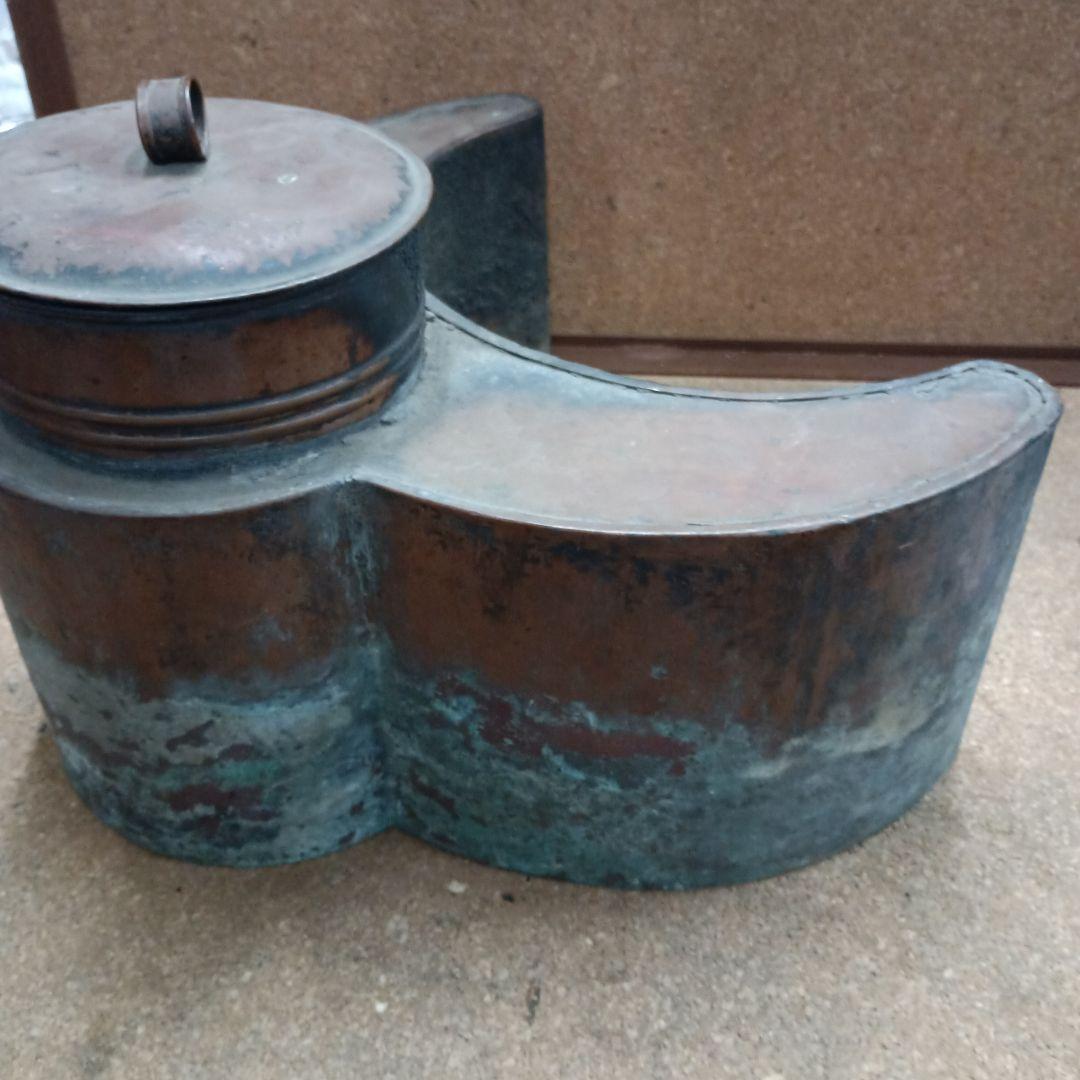 4483）燗銅壺（かんどうこ）丸型火鉢用 大型 現状漏れあり