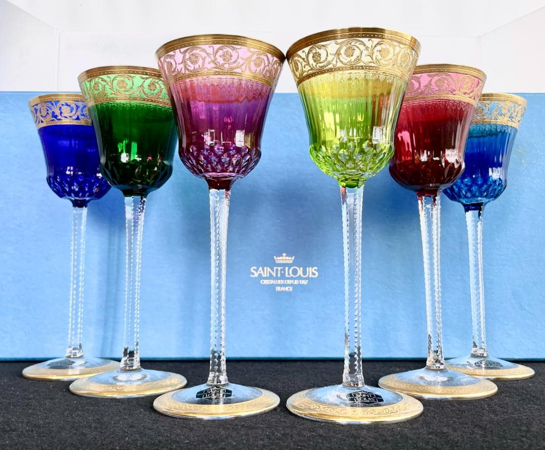 希少 フランス サンルイ シスル ティスル ホックワイングラス グリーン