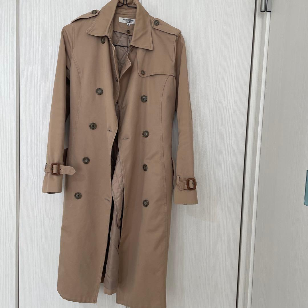 ベージュ ダブルブレスト トレンチコート - メルカリ
