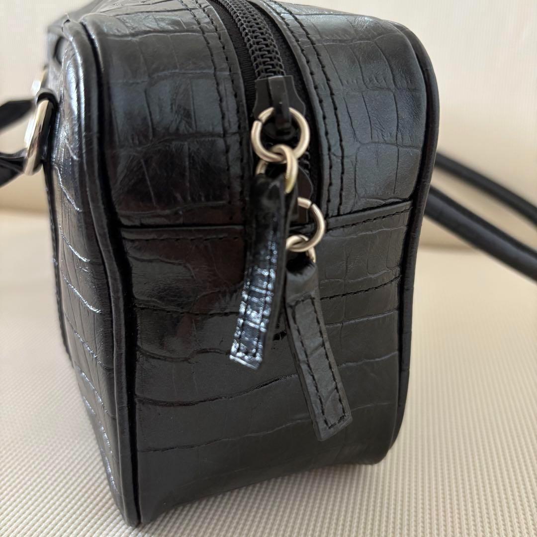 美品】芸能人着用 定価66,000円 濱野皮革工藝 クロコ型押し ボストン