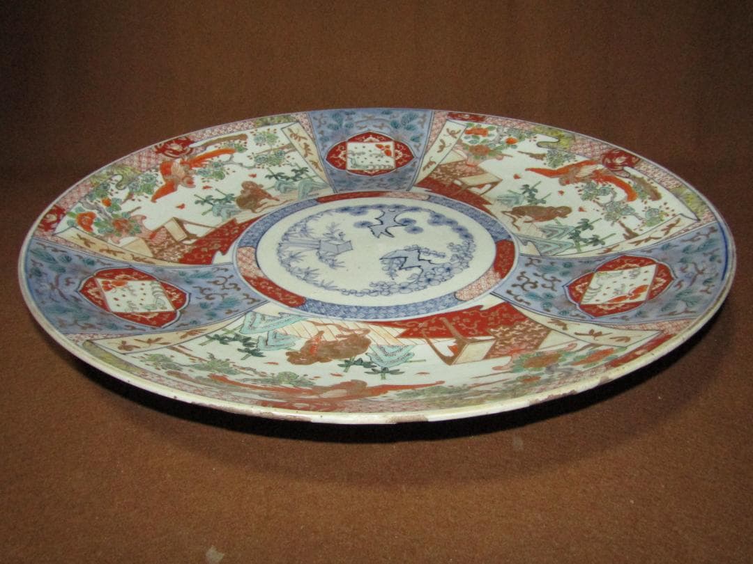 色絵 古伊万里 鳳凰・唐獅子図 一尺五寸大皿】 - メルカリ