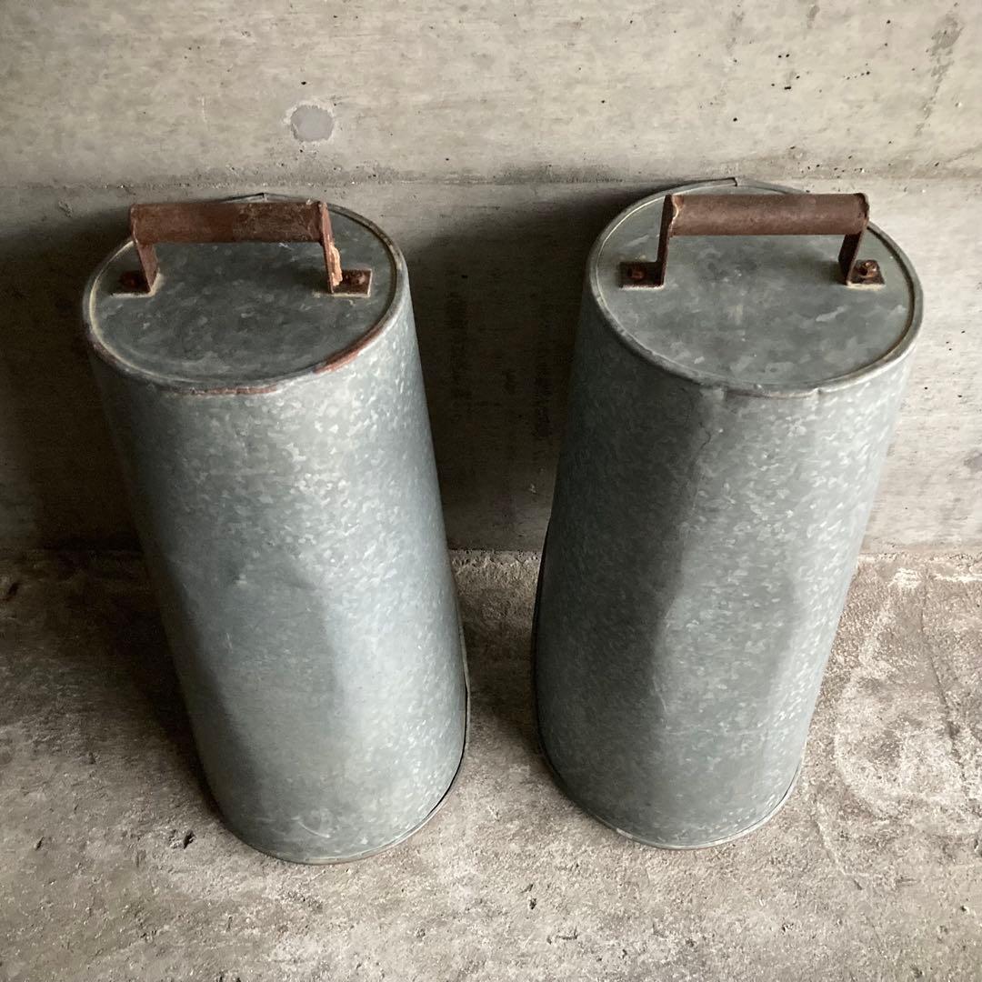バケツ スコップ 穀物 藁 ブリキ 金属 2点 農具 古道具 シャビー レトロ