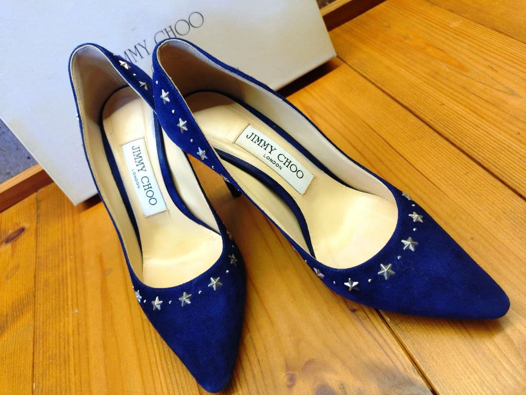 ☆JIMMY CHOO/ジミー チュウ パンプス紺 35 - メルカリ
