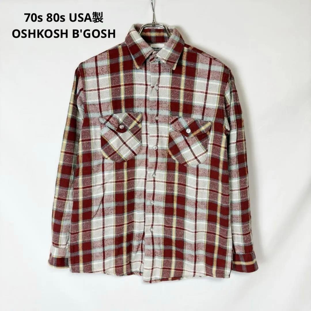 70s 80s USA製 OSHKOSH B'GOSH ベビーネルシャツ S - メルカリ