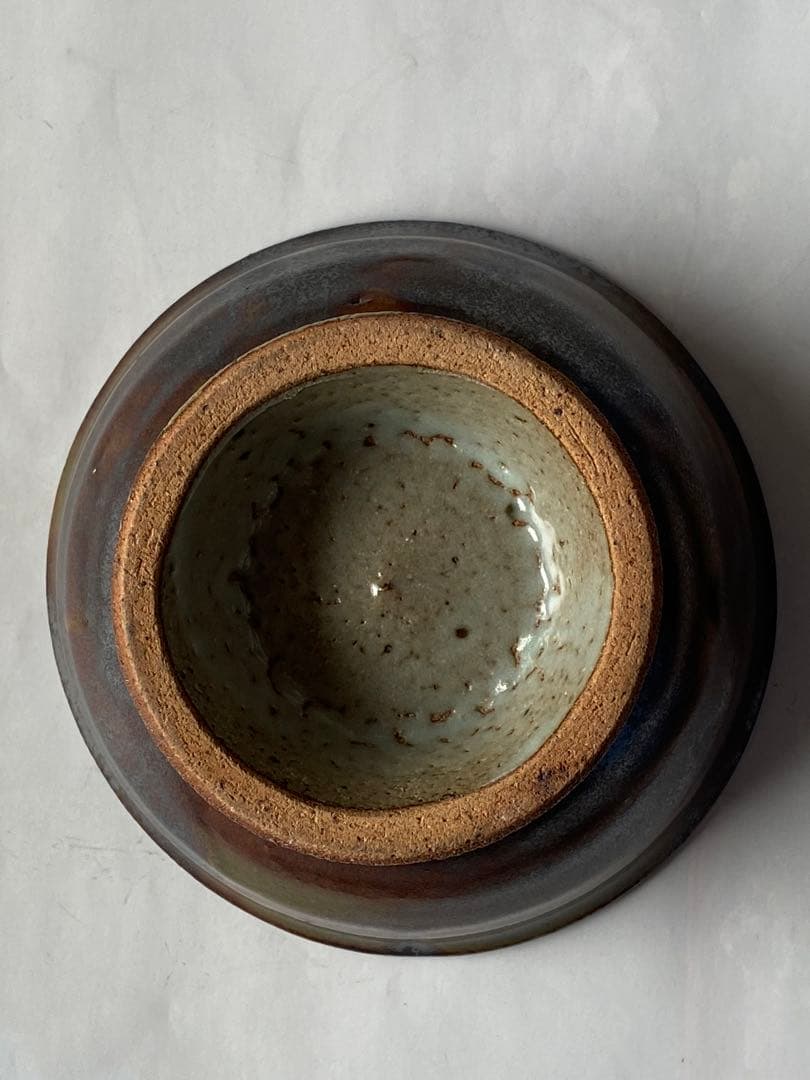 ♢民藝 ぐい呑み 益子焼 流し掛け 酒器 昭和時代初期 作品 古美術 骨董