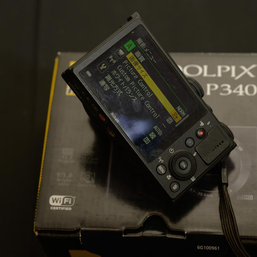 再出品・祝日特価】Nikon P340 フルセット 動作良好・予備バッテリー付