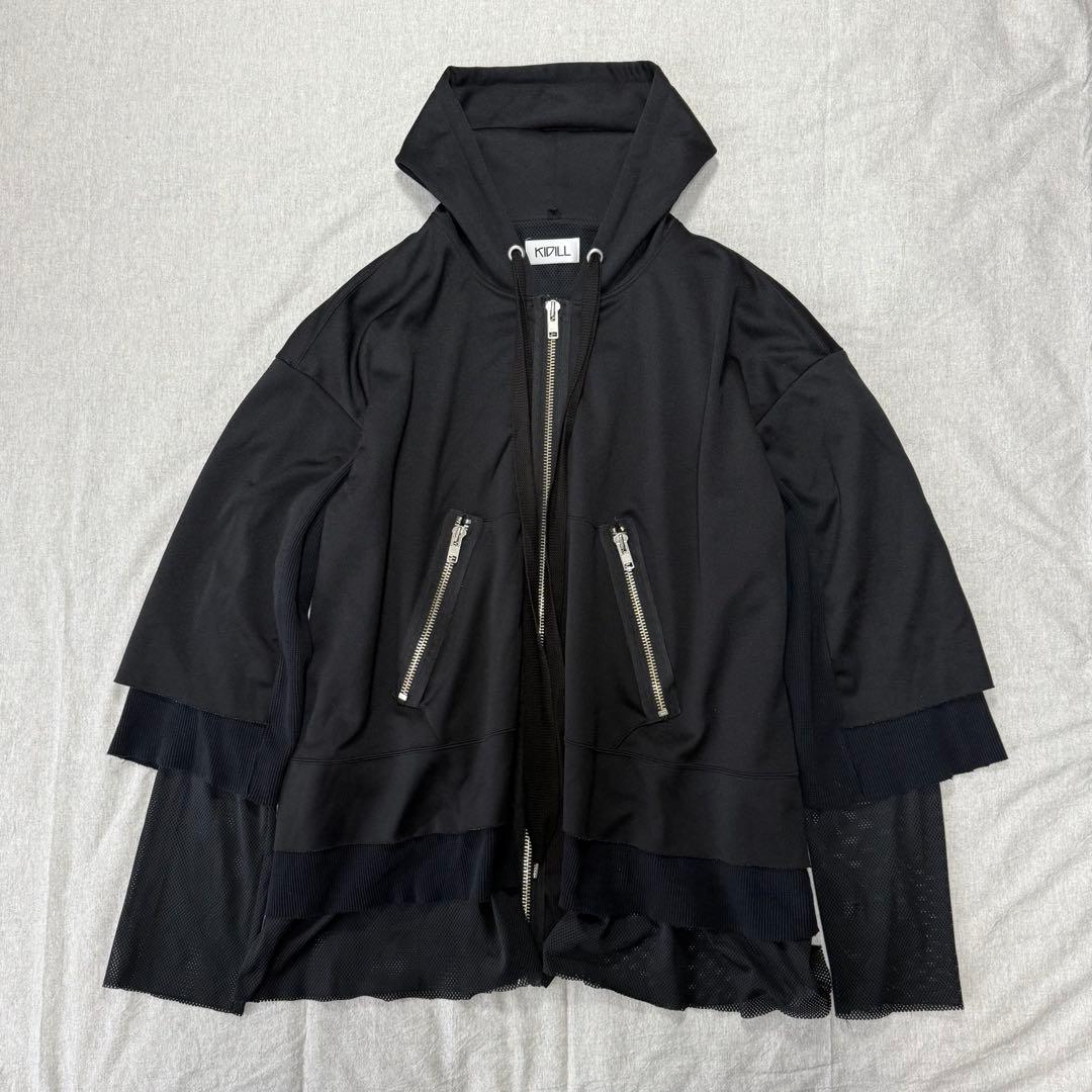 狂気】KIDILL 刺繍 メッシュ パーカー 黒 FREE オーバーサイズ - メルカリ