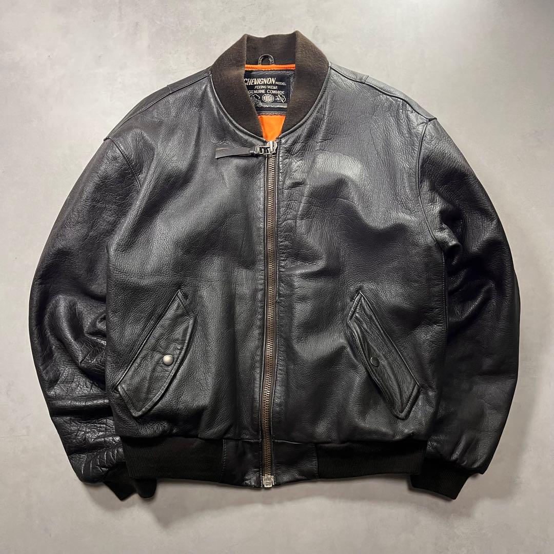 ◎80s CHEVIGNON レザー ボンバージャケット MA-1 90s - メルカリ