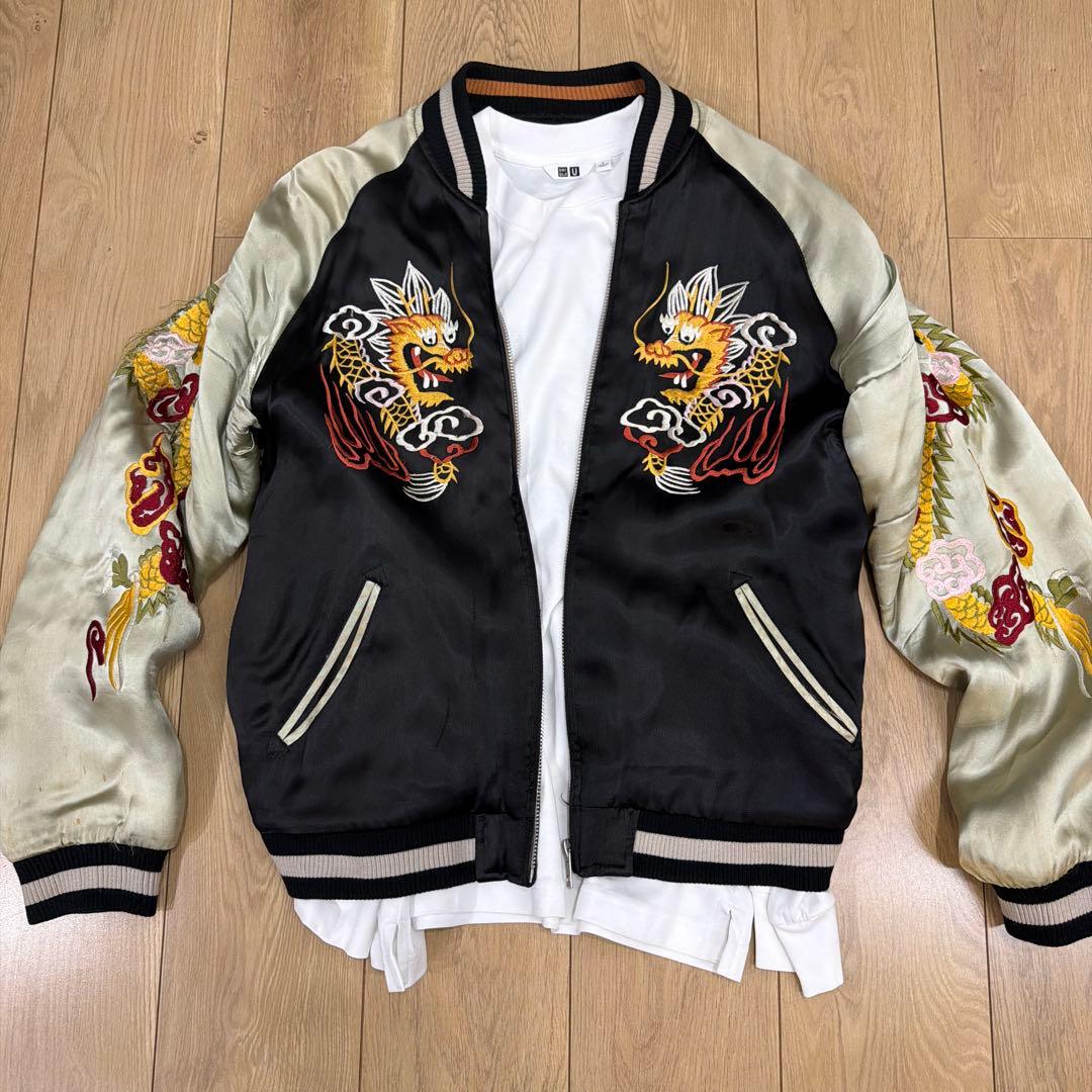 ✨希少✨ 花旅楽団 リバーシブル スカジャン 鷹 龍 日本地図柄 - メルカリ