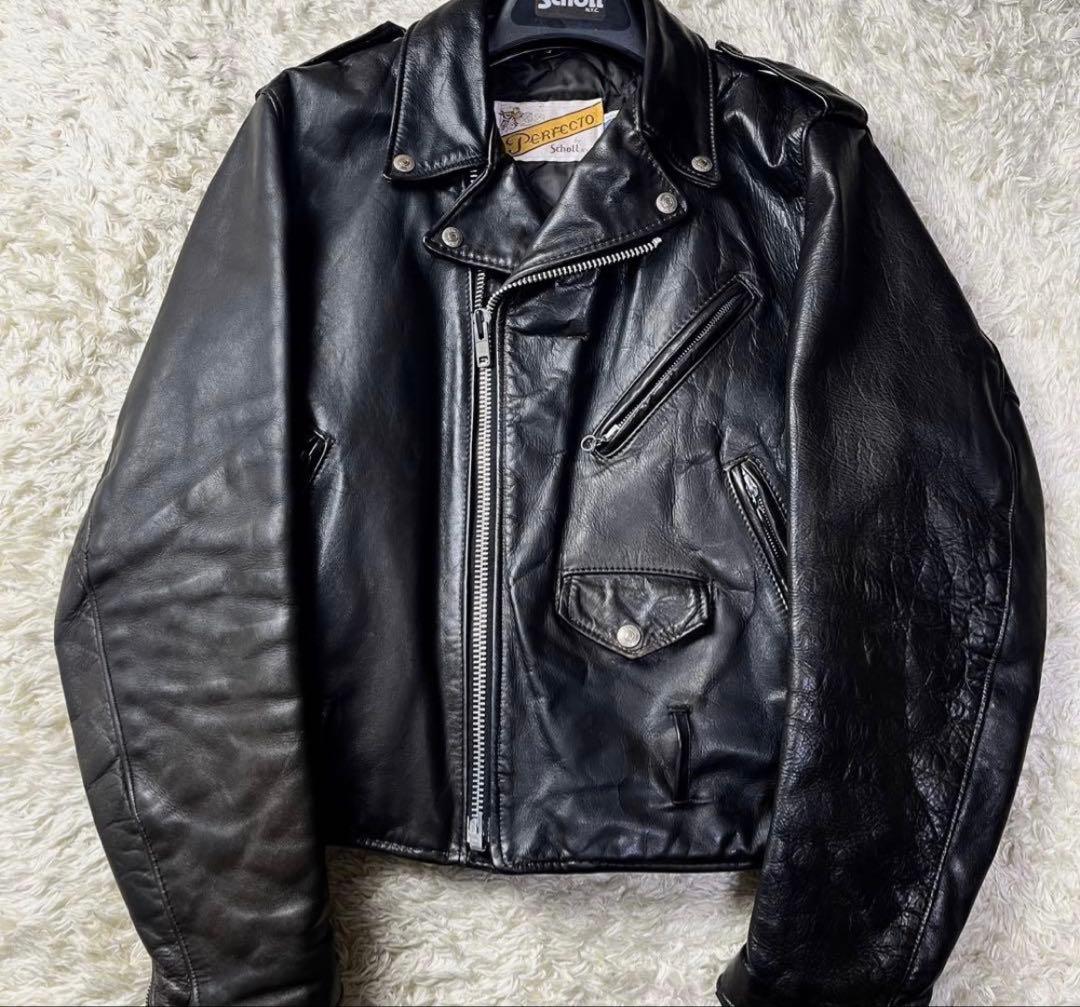 希少/40インチ✨ショット ダブルライダース レザージャケット 118 ブラック 2026年最新】schott ライダース 118の人気アイテム - メルカリ