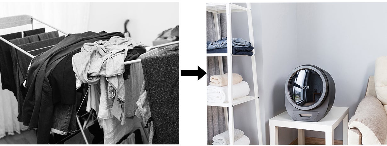 清潔な衣服で毎日を心地よく。超小型衣類乾燥機「Morus Zero