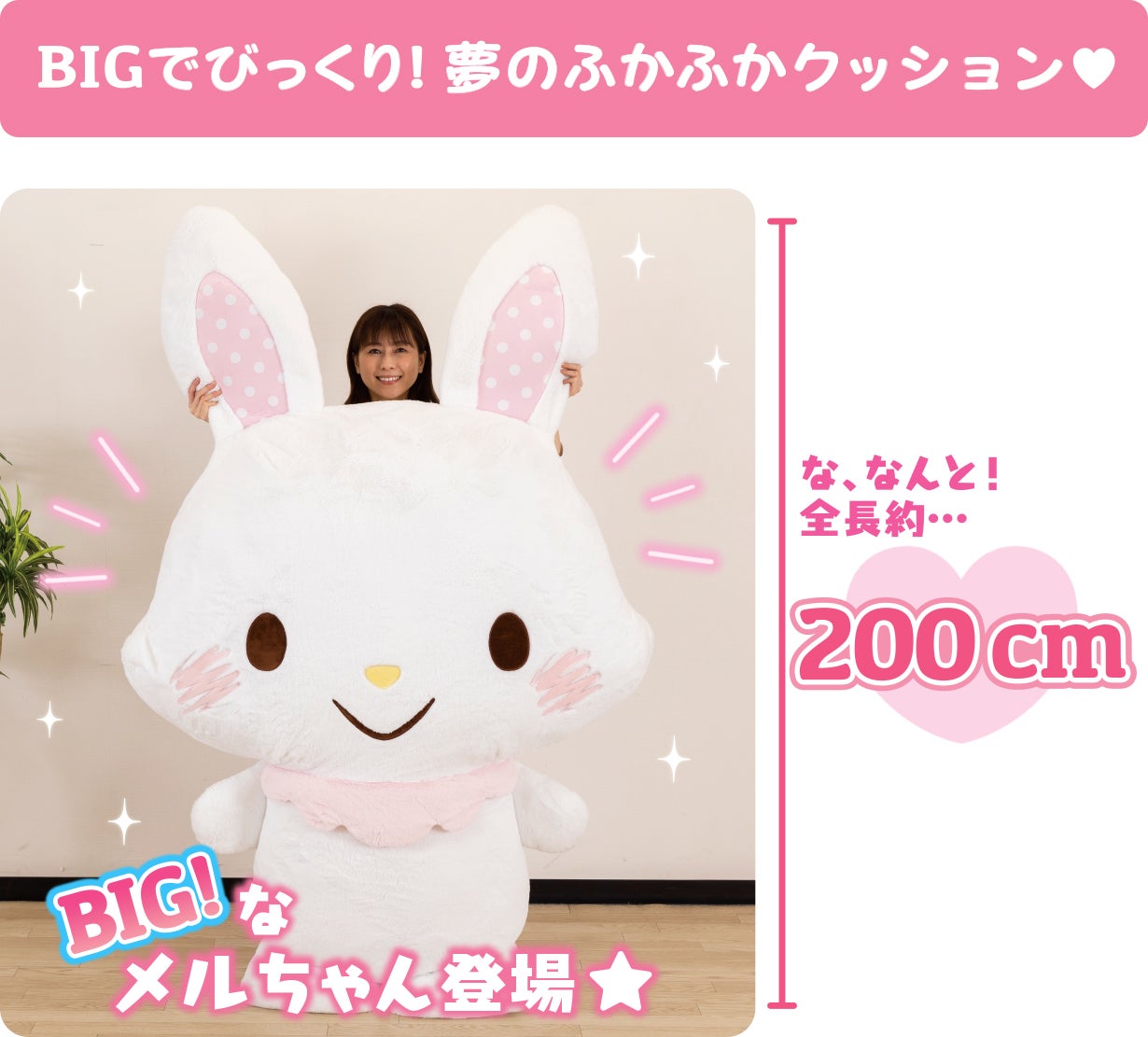 ウィッシュミーメルと暮らそう☆夢の超BIGふかふかぬいぐるみ