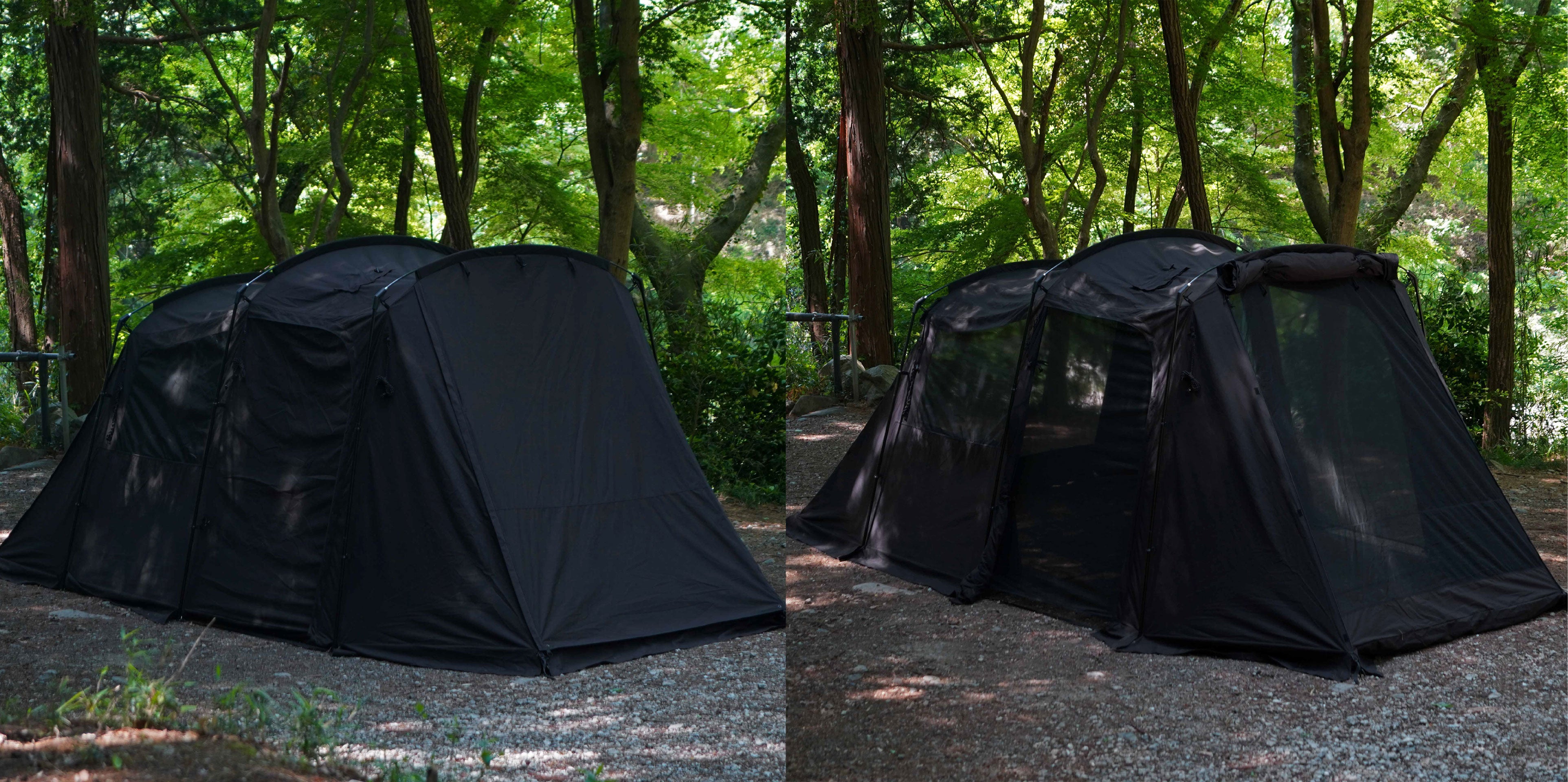 圧倒的な通気性と開放感！6面がメッシュ窓にできるTC素材のブラック2