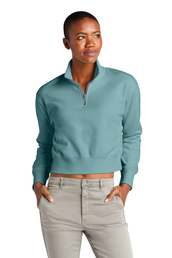 DT6111 Cropped Quarter Zip Pullover | Stitch Logo