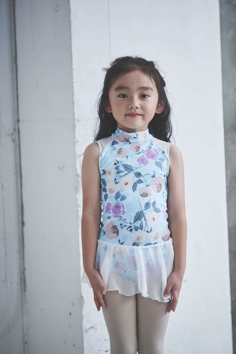 stina / type N back ribbon / Sparkle flower mint / kids / girl