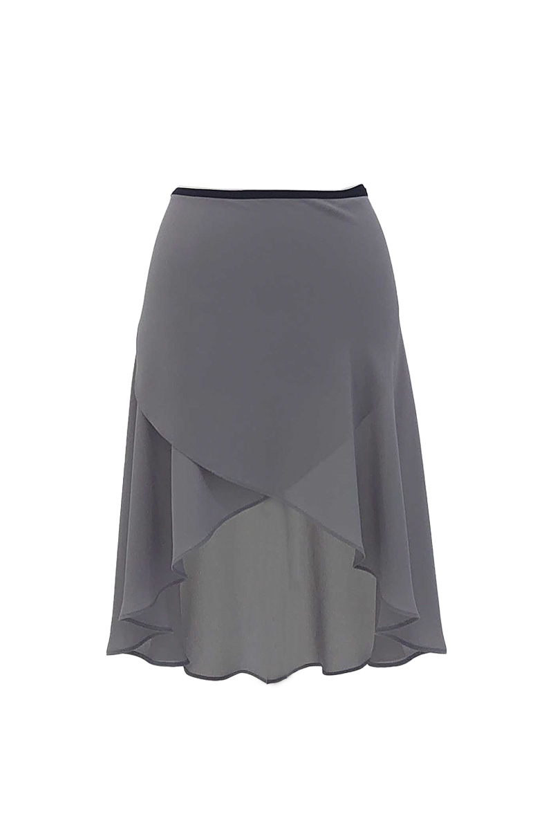 stina / black ribbon wrap skirt / gray