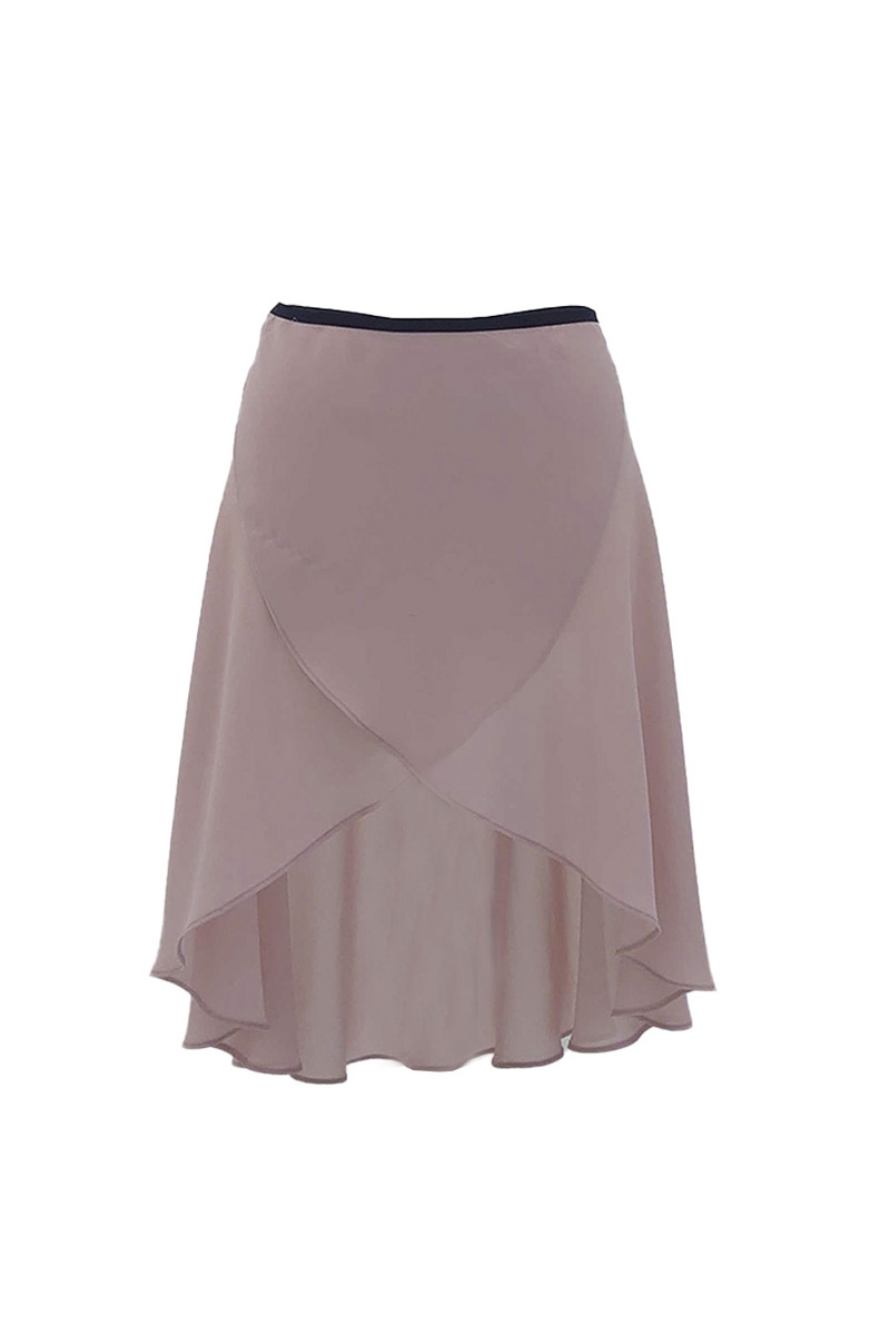 stina / black ribbon wrap skirt / dusty pink