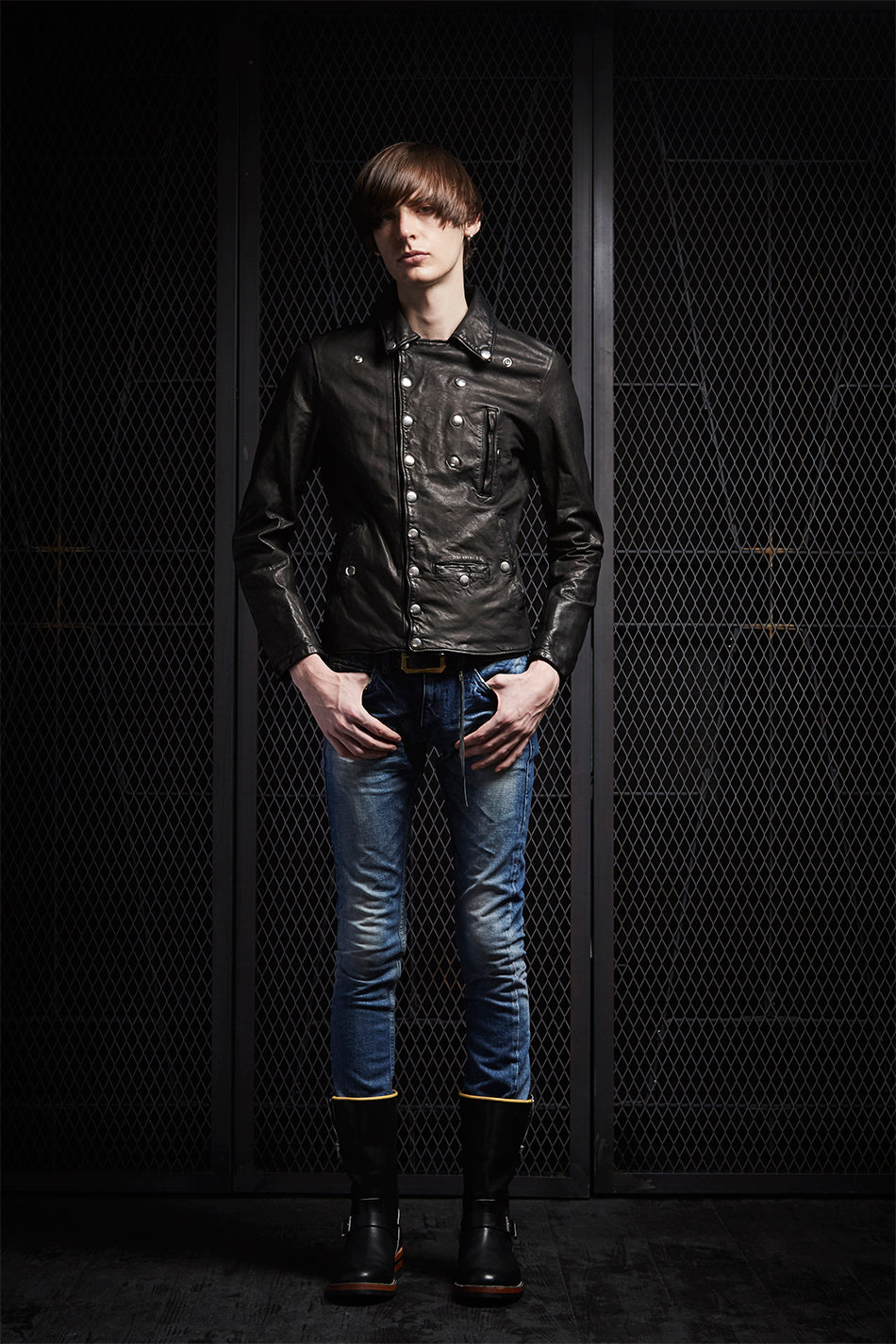 地生フルタンニンステア 製品染め ダブルライダース ナポレオン