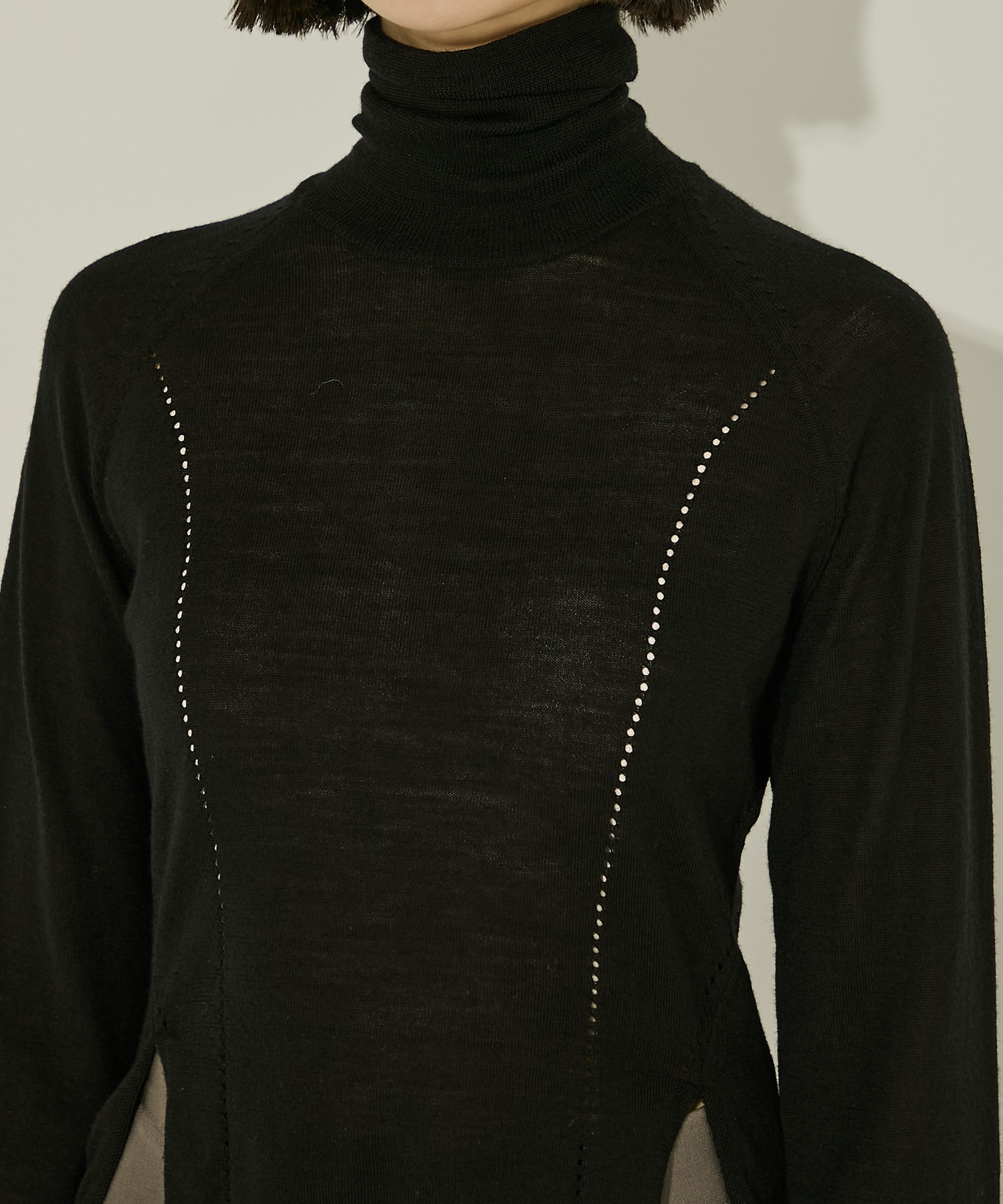 TURTLE NECK KNIT SWEATER(XS BLACK): JOHN LAWRENCE SULLIVAN: WOMENS