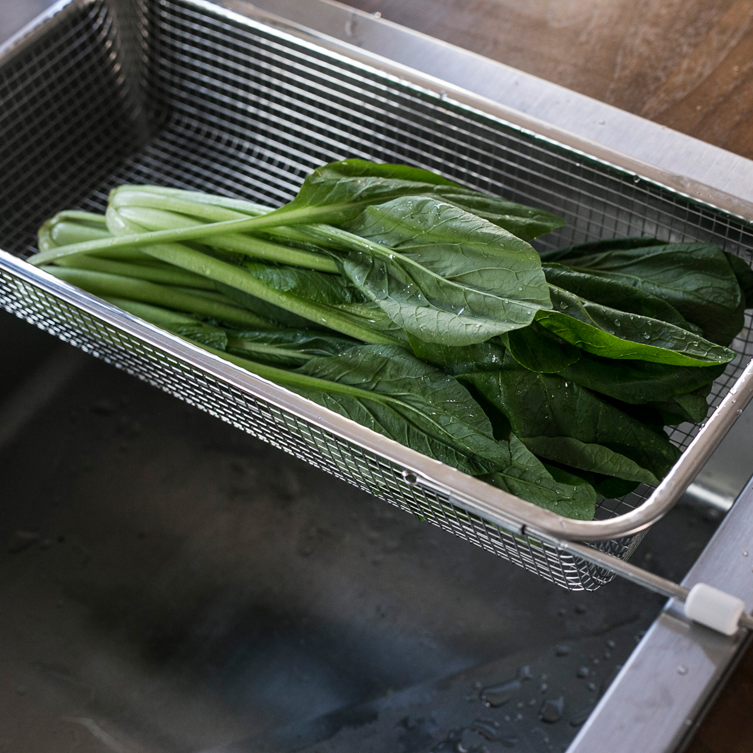 Three Snow 新越ワークス/水切れの良いバスケット ワイド -箸が落ち