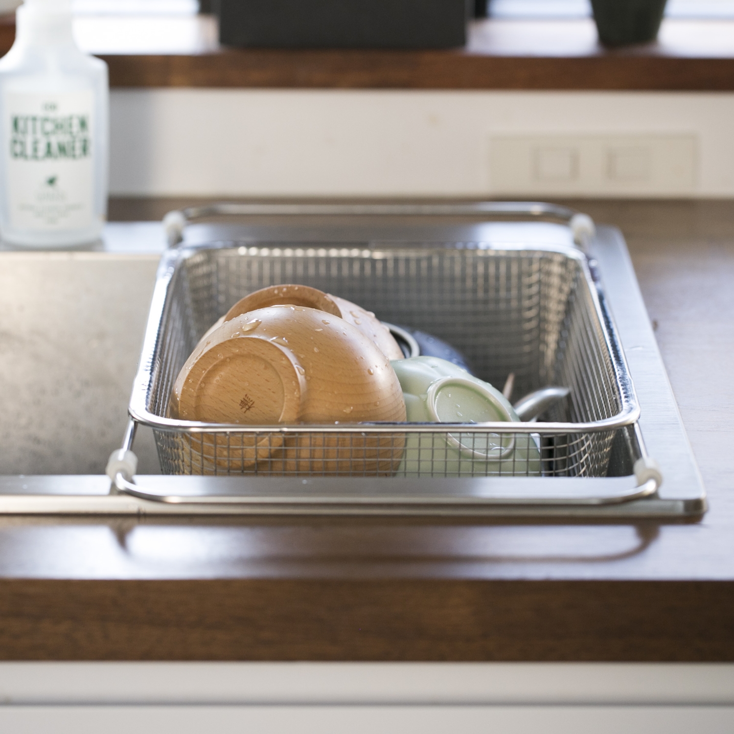 Three Snow 新越ワークス/水切れの良いバスケット ワイド -箸が落ち